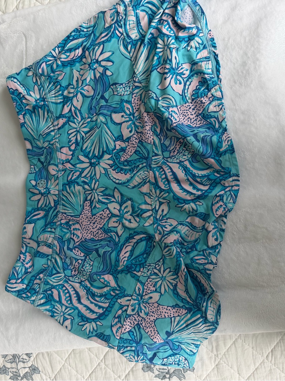 Lilly Pulitzer Women's Teal Floral Swim Skort - Picture 3 of 5